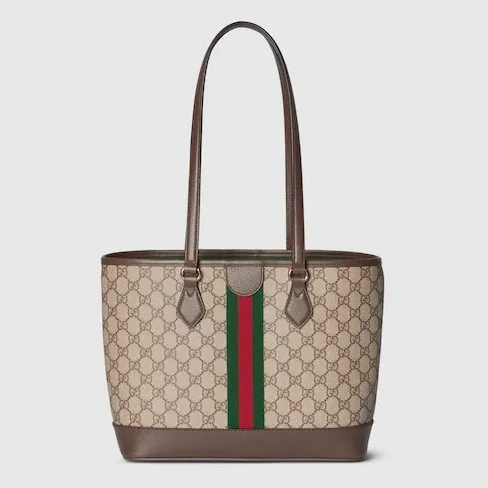 Gucci Ophidia Medium Tote Bag / Beige/ Dark Brown Gold Hardware Gucci Ophidia Medium Tote Bag / Beige/ Dark Brown Gold Hardware
