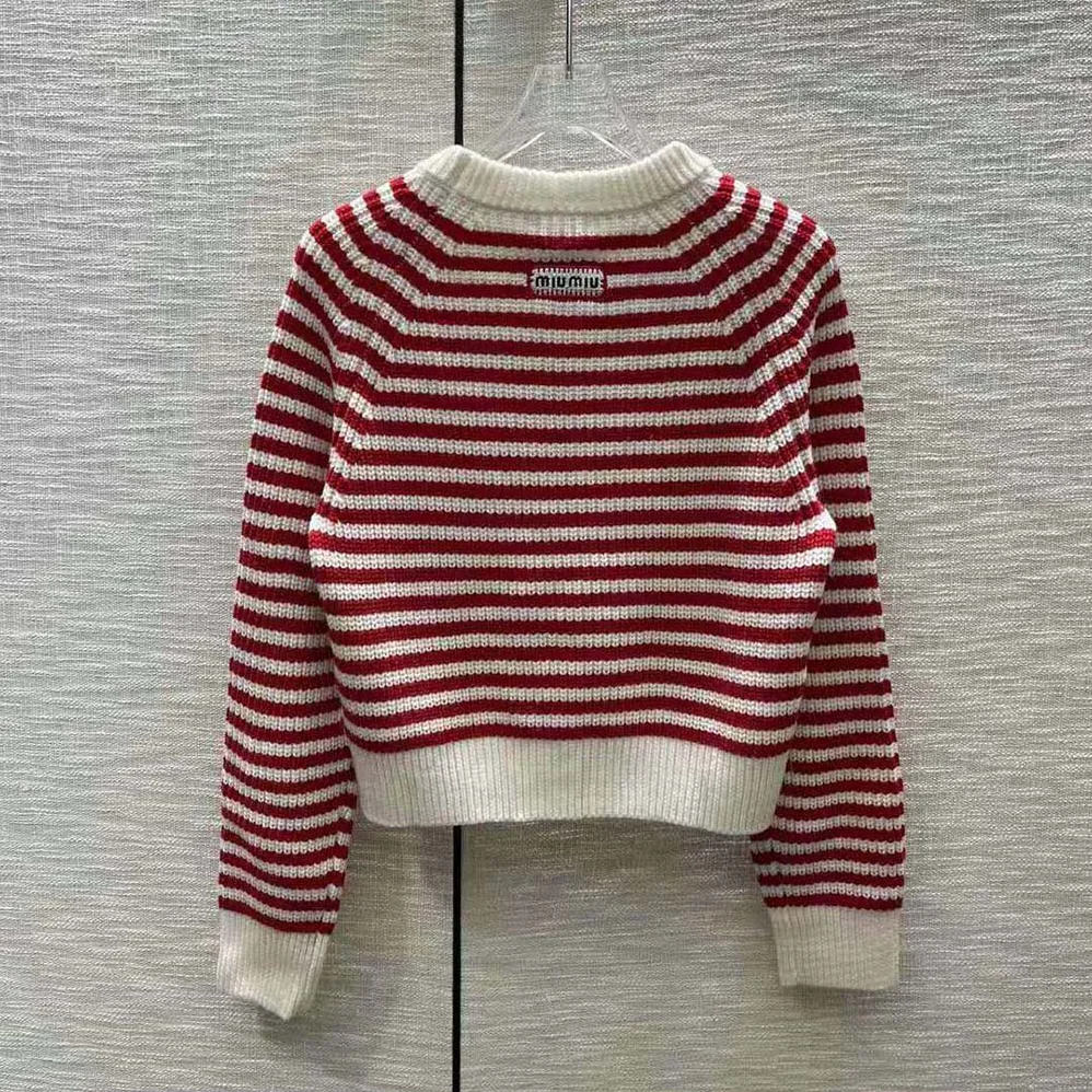 Miu Miu Cotton and Cashmere Sweater for Women in Red
