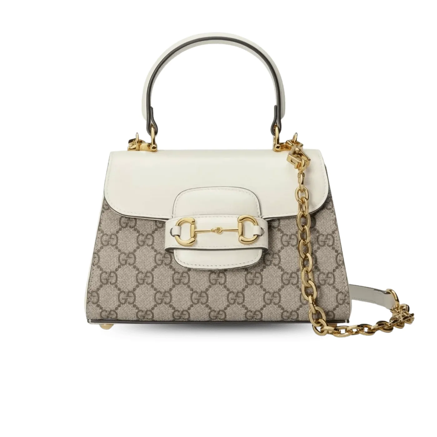 Gucci Horsebit 1955 Mini Shoulder Bag in White/ Beige Gold Hardware Gucci Horsebit 1955 Mini Shoulder Bag in White/ Beige Gold Hardware