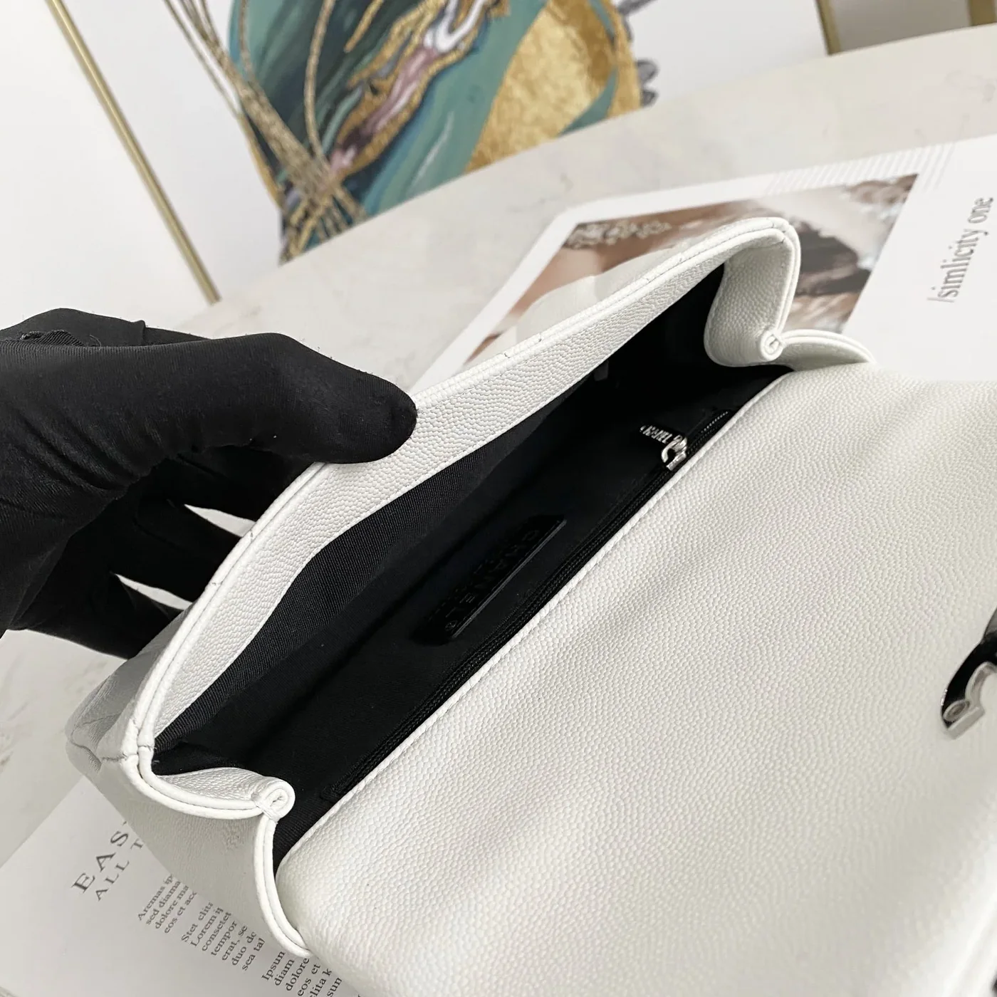 Chanel Flap Bag Mini Crossbody in White Gold Hardware Chanel Flap Bag Mini Crossbody in White Gold Hardware