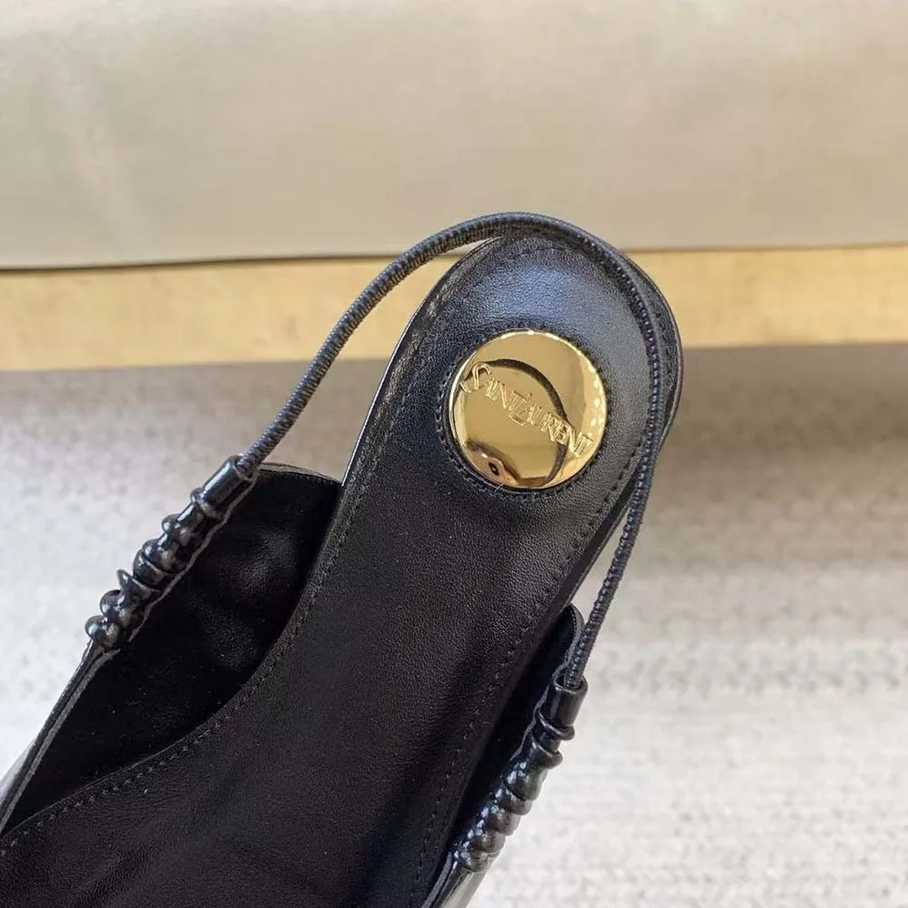 Saint Laurent YSL Anne Marie Slingback Flats in Smooth Leather-844421AA for Women Saint Laurent YSL Anne Marie Slingback Flats in Smooth Leather-844421AA for Women
