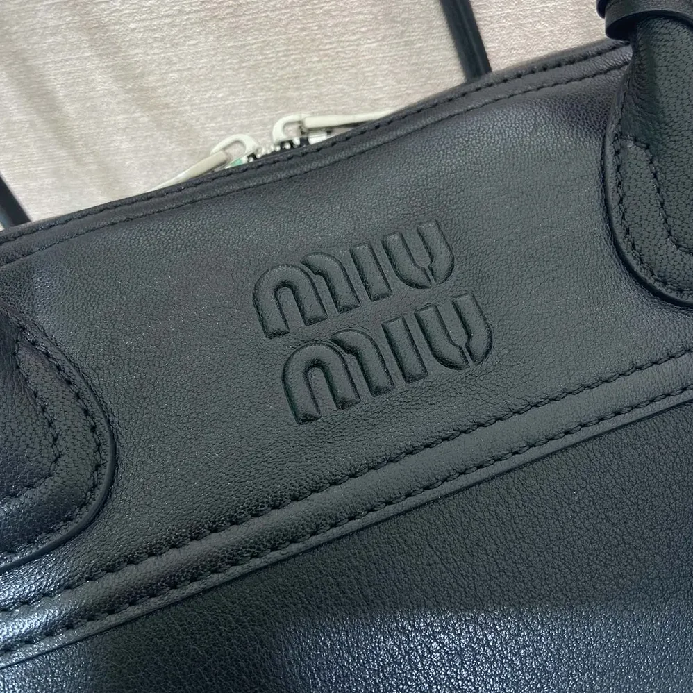 Miu Miu Vivant Leather Bag Black for Women