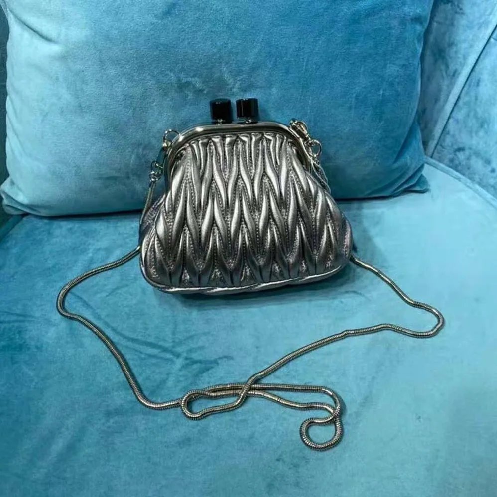 Miu Miu Miu Belle Nappa Leather Mini-Bag for Women in Silver