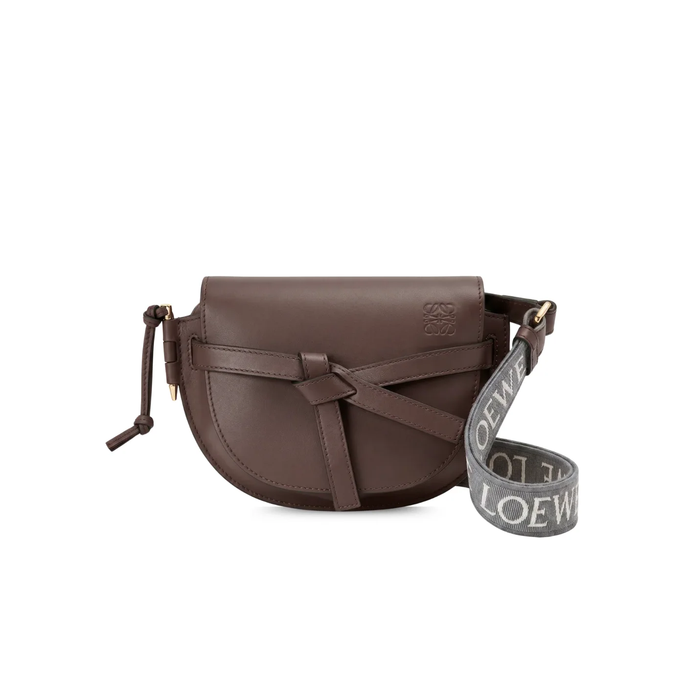 Loewe Gate Dual Mini Shoulder Bag in Dark Brown Gold Hardware Loewe Gate Dual Mini Shoulder Bag in Dark Brown Gold Hardware