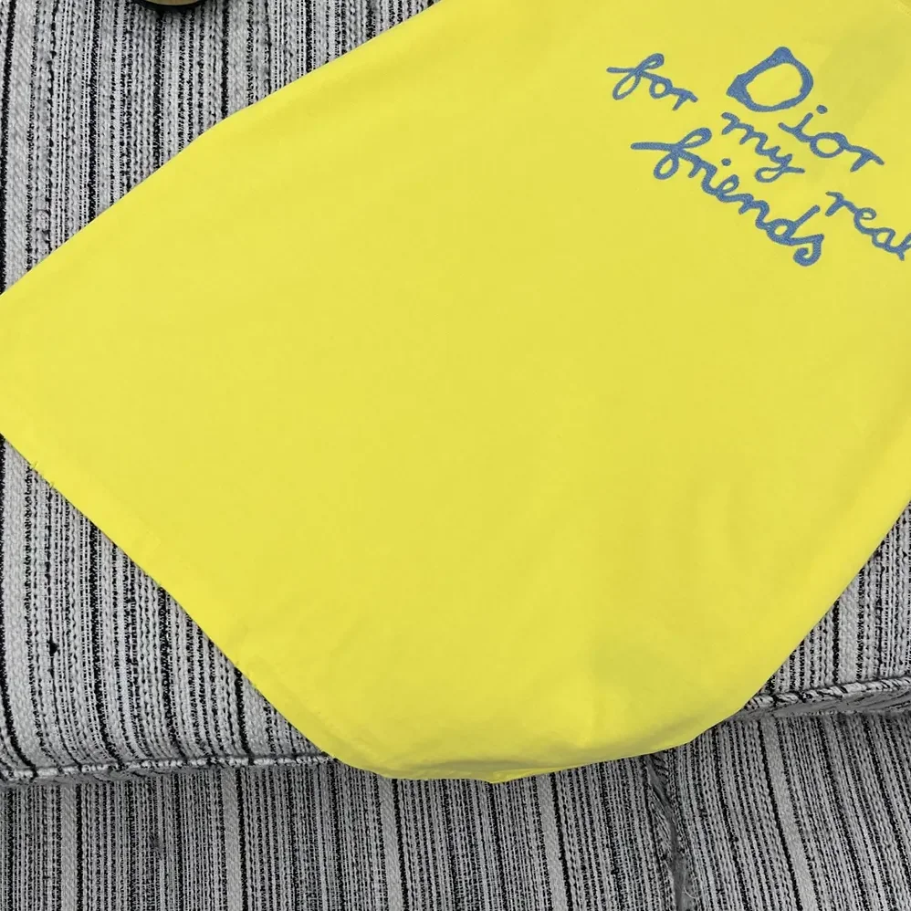 Dior DIOR AND HYLTON NEL T-Shirt Relaxed Fit Yellow Cotton Jersey for Women Dior DIOR AND HYLTON NEL T-Shirt Relaxed Fit Yellow Cotton Jersey for Women