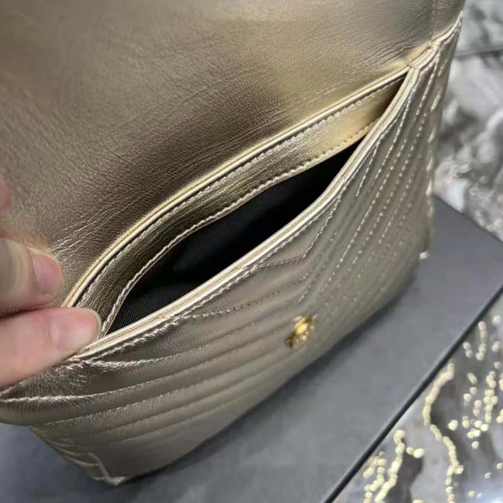 Saint Laurent YSL Joe Backpack in Lame Leather for Women