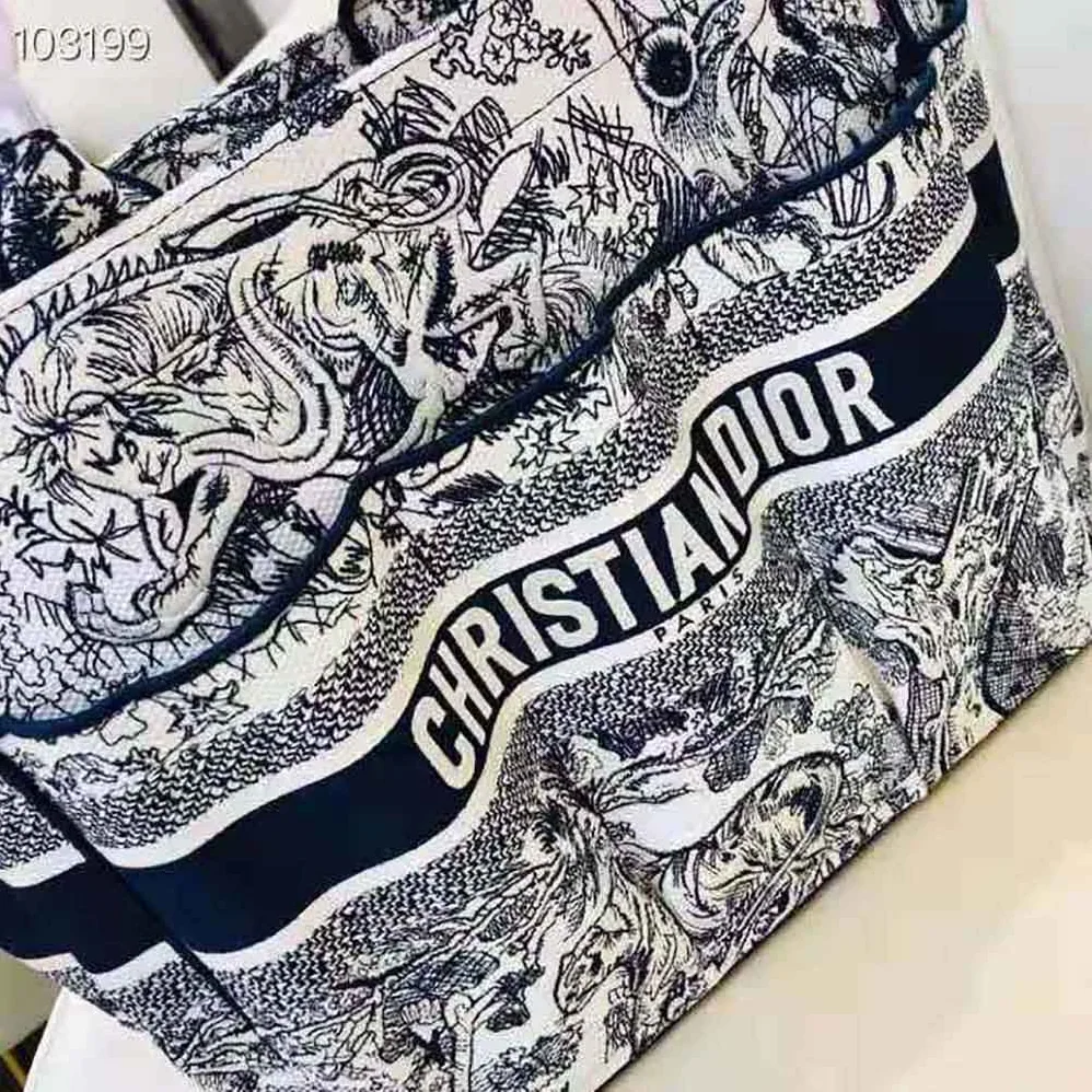 Dior Catherine Tote Blue Toile de Jouy Embroidery for Women Dior Catherine Tote Blue Toile de Jouy Embroidery for Women