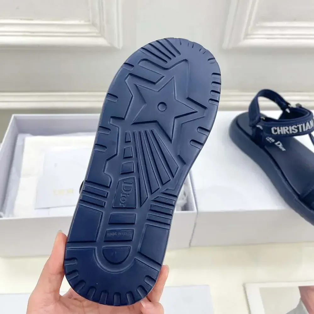 Dior Dioriviera D-Wave Sandal Deep Blue Technical Fabric for Women