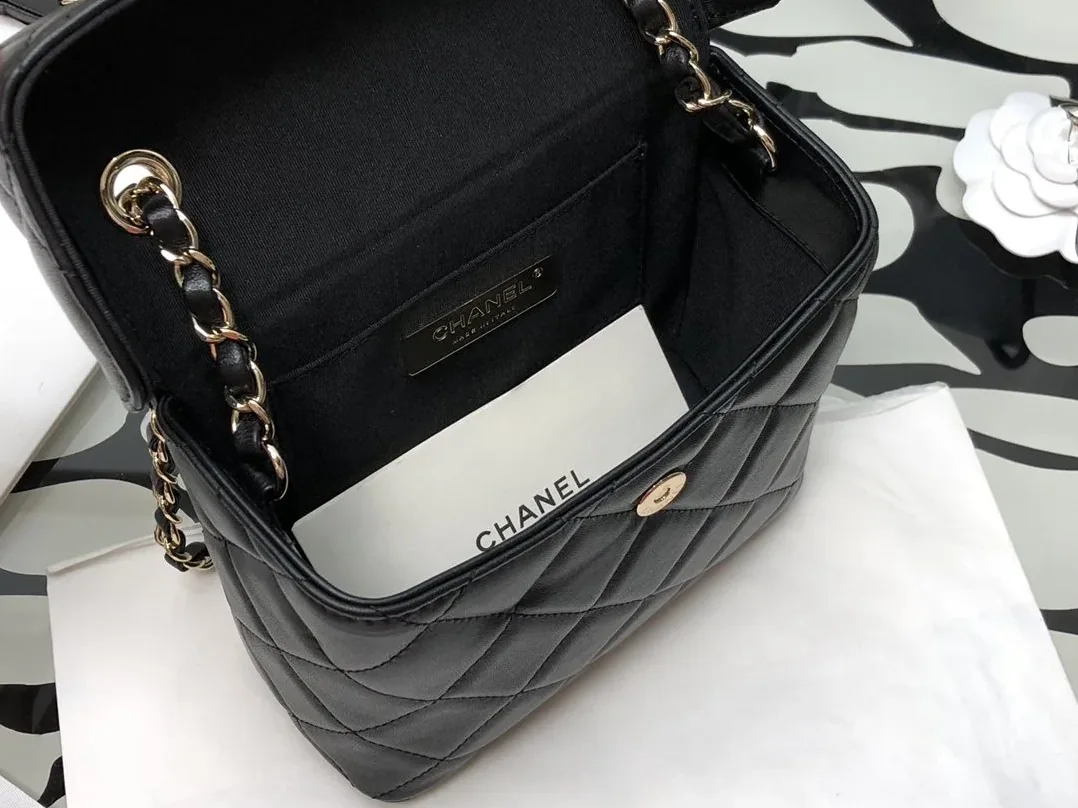Chanel CO-CO Small Box Bag in Gold Hardware Black