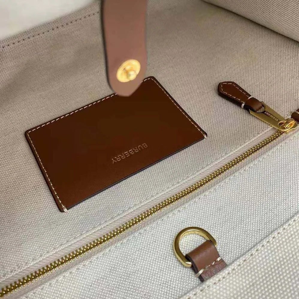 Burberry Medium Two-tone Canvas and Leather Freya Tote for Women in Brown Burberry Medium Two-tone Canvas and Leather Freya Tote for Women in Brown