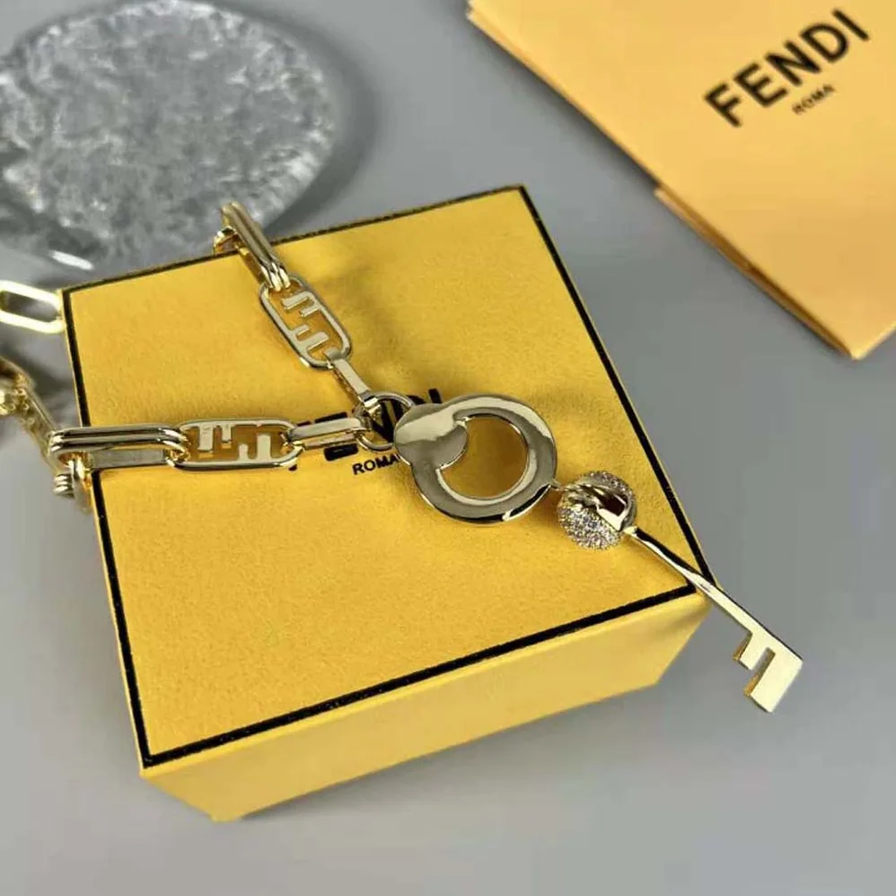 Fendi Master Key Necklace Gold for Women in colored Necklace