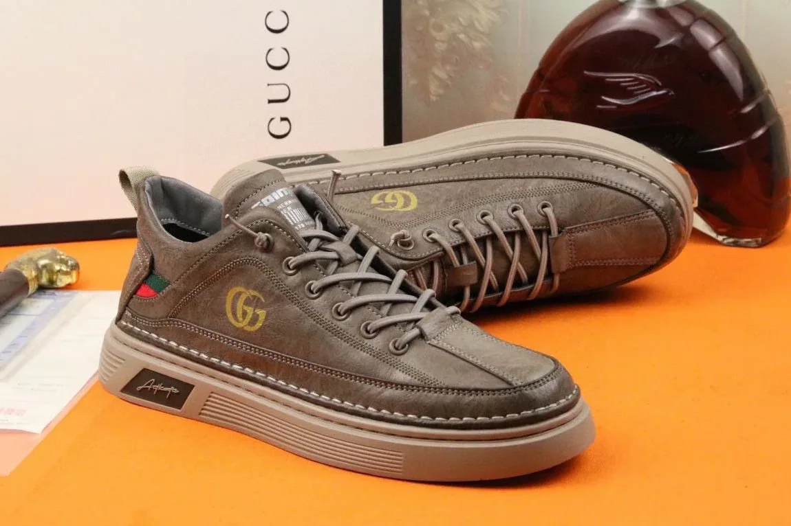 Gucci Sneakers With Logo GG Gold Web Brown for Men