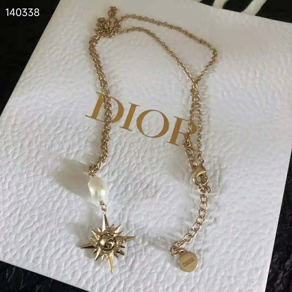Dior Rêve D'infini Long Necklace Gold-Finish Metal with a White Freshwater Pearl for Women
