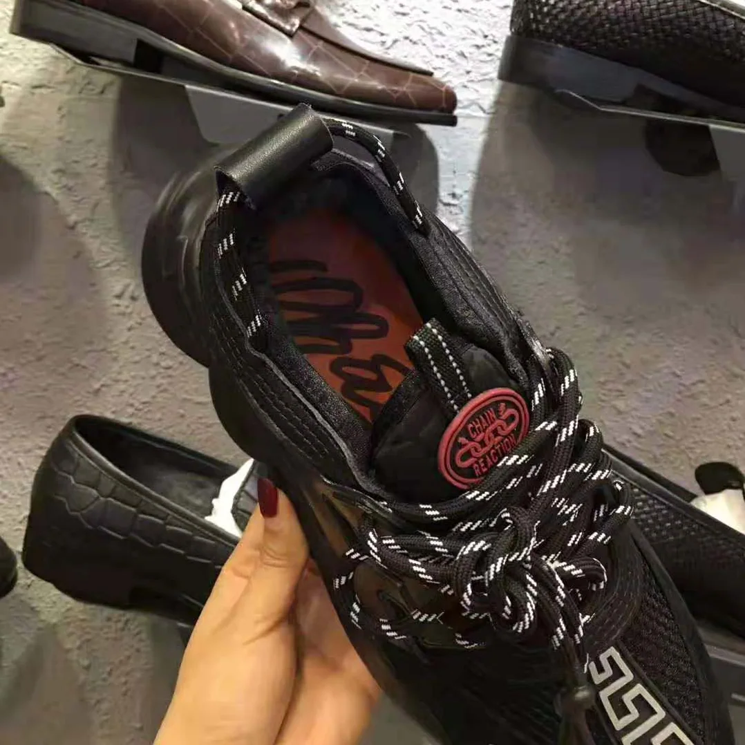 Versace Chain Reaction Sneakers for Men in Black