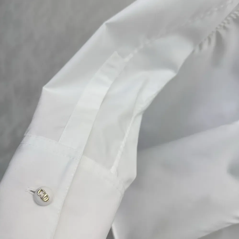 Dior Peplum Blouse White Cotton Poplin for Women