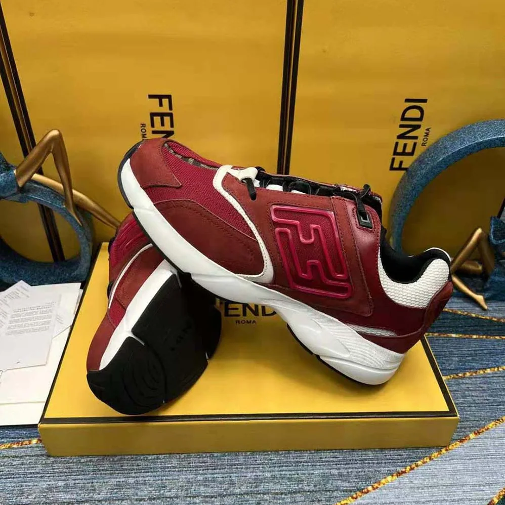 Fendi Faster Trainers Burgundy Nubuck Leather Low for Men in Tops Fendi Faster Trainers Burgundy Nubuck Leather Low for Men in Tops
