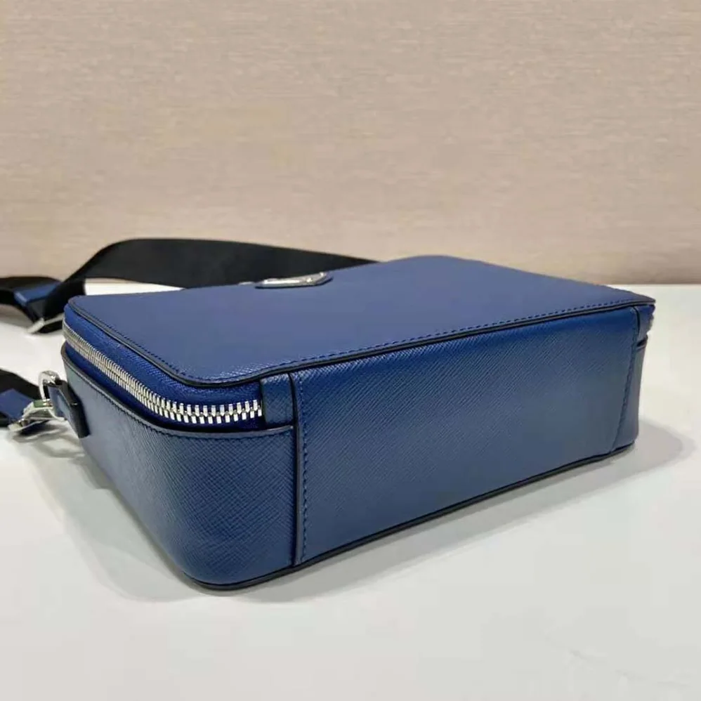 Prada Brique Saffiano Leather Bag for Men in Navy Prada Brique Saffiano Leather Bag for Men in Navy
