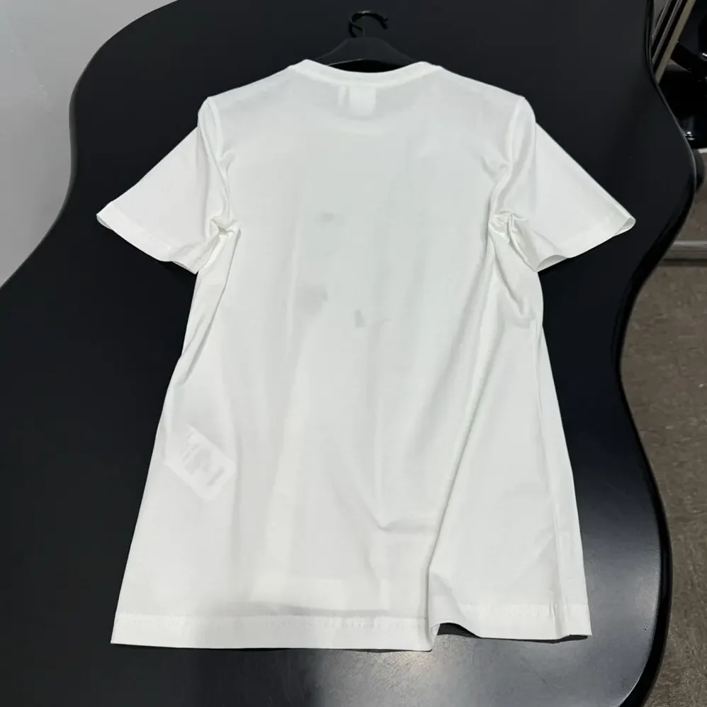 Dior Fitted T-Shirt White Cotton Jersey with Green Dior Clover Motif for Women