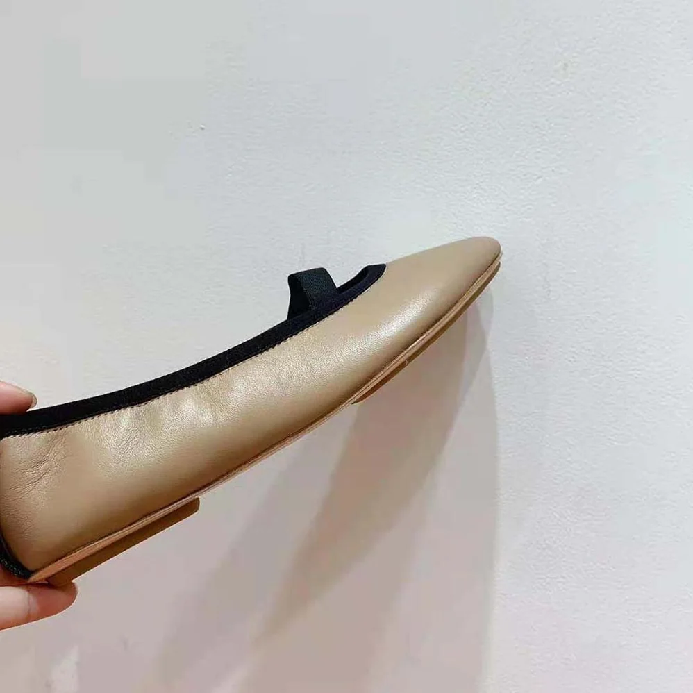 Burberry Logo Detail Vintage Check Cotton Ballerinas for Women in Sandy Burberry Logo Detail Vintage Check Cotton Ballerinas for Women in Sandy