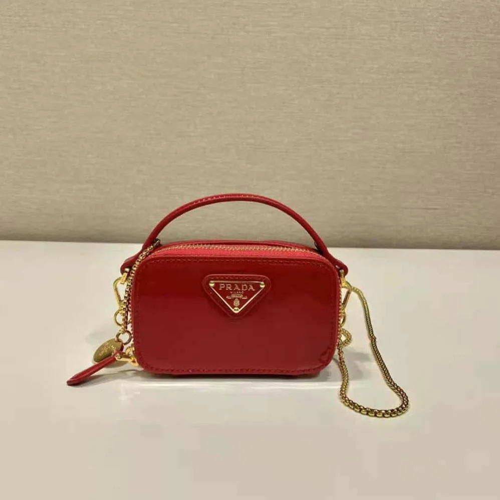 Prada Patent Leather Mini-pouch for Women in Red