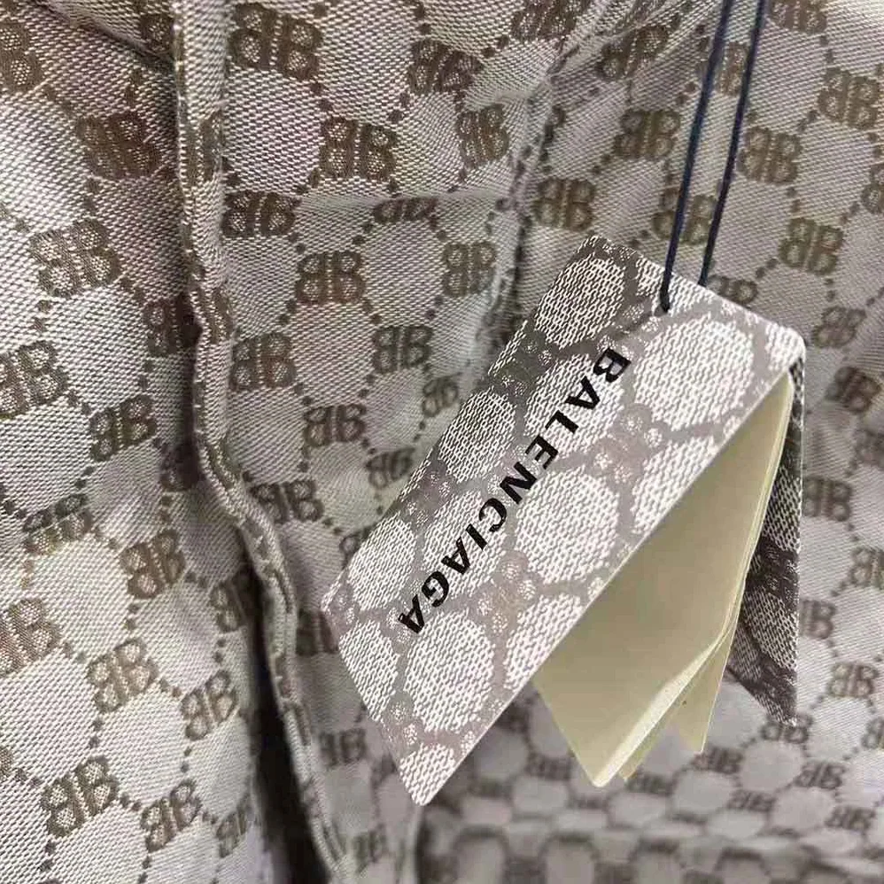 Balenciaga Hacker BB Puffer in Beige and Brown Canvas Jacquard for Men Balenciaga Hacker BB Puffer in Beige and Brown Canvas Jacquard for Men