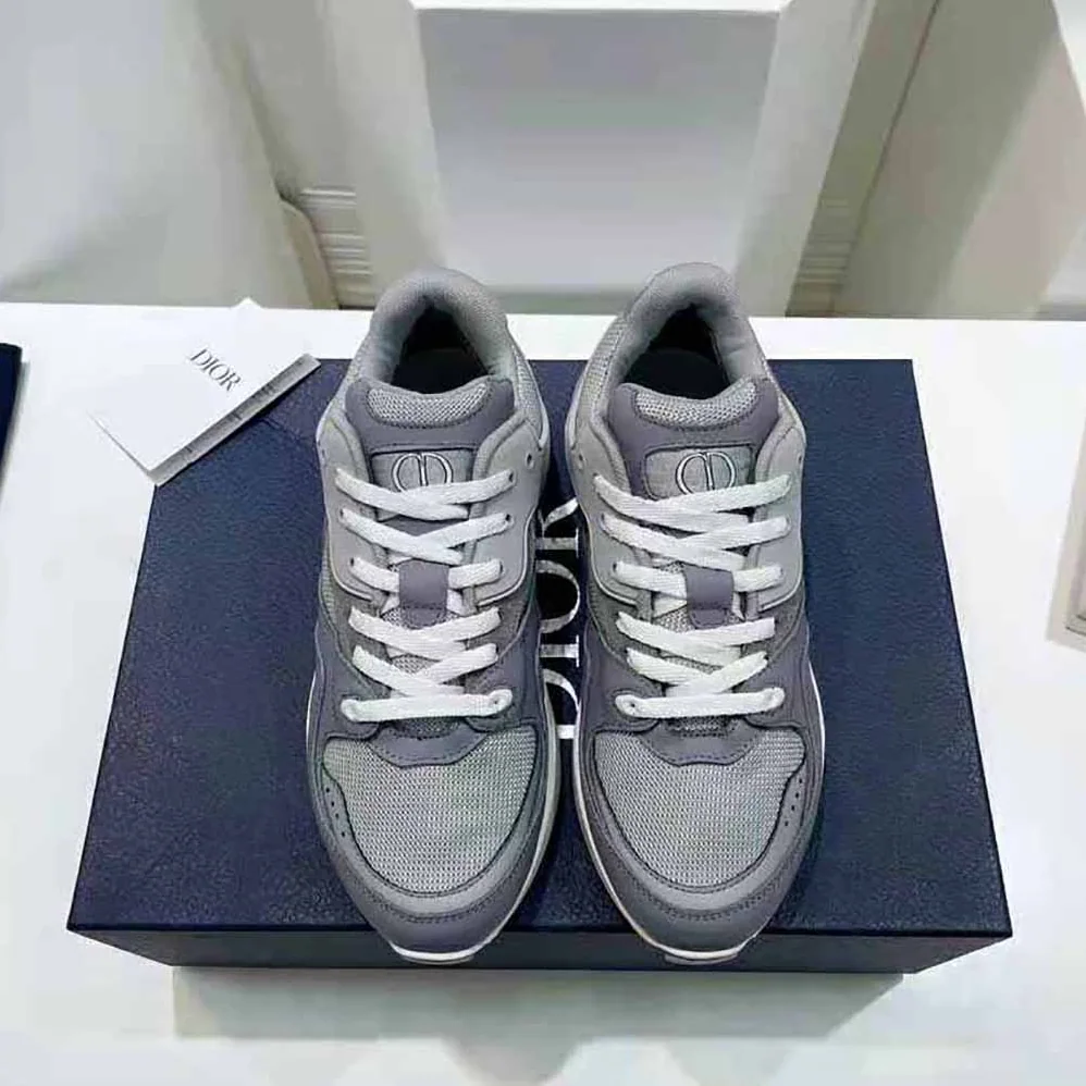 Dior B29 Sneaker Gray Technical Mesh Suede and Smooth Calfskin for Men