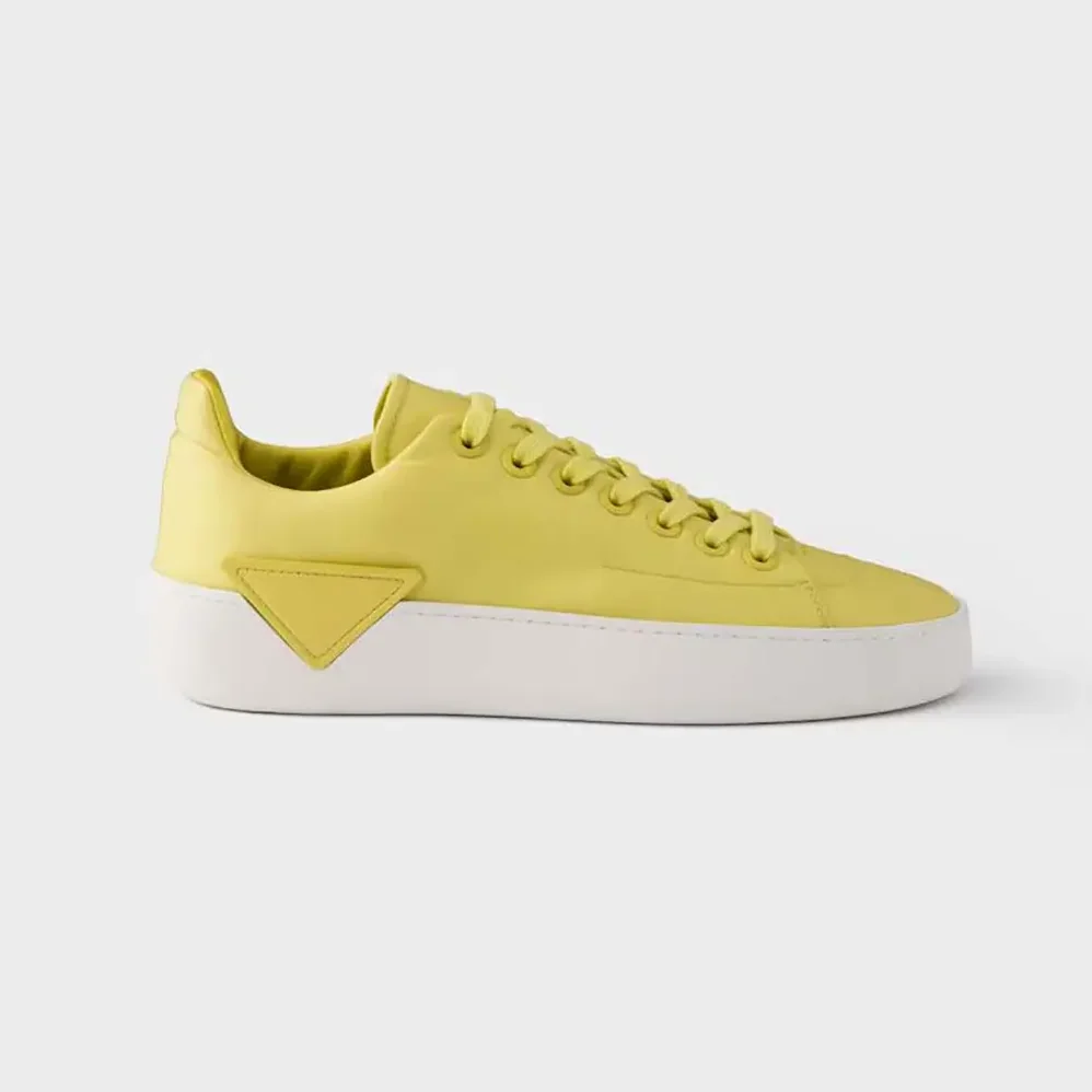 Prada Court Leather Sneakers for Unisex in Pineapple