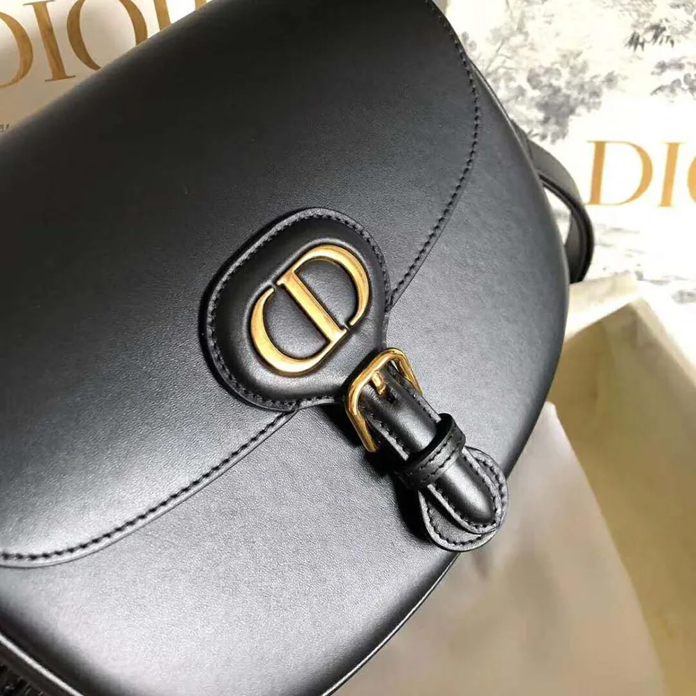 Dior Medium Dior Bobby Bag Denim Box Calfskin for Women in Black