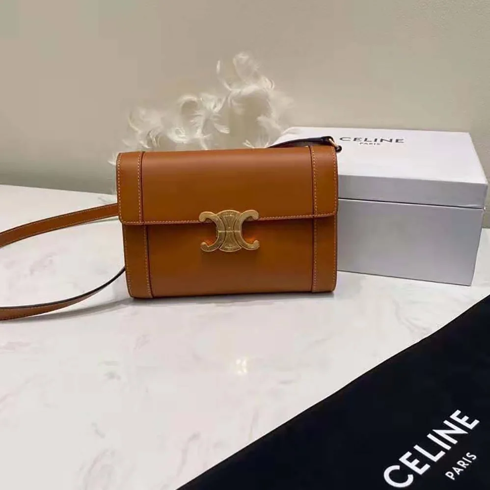 Celine Strap Bag Triomphe in Natural Calfskin for Women in Brown Celine Strap Bag Triomphe in Natural Calfskin for Women in Brown