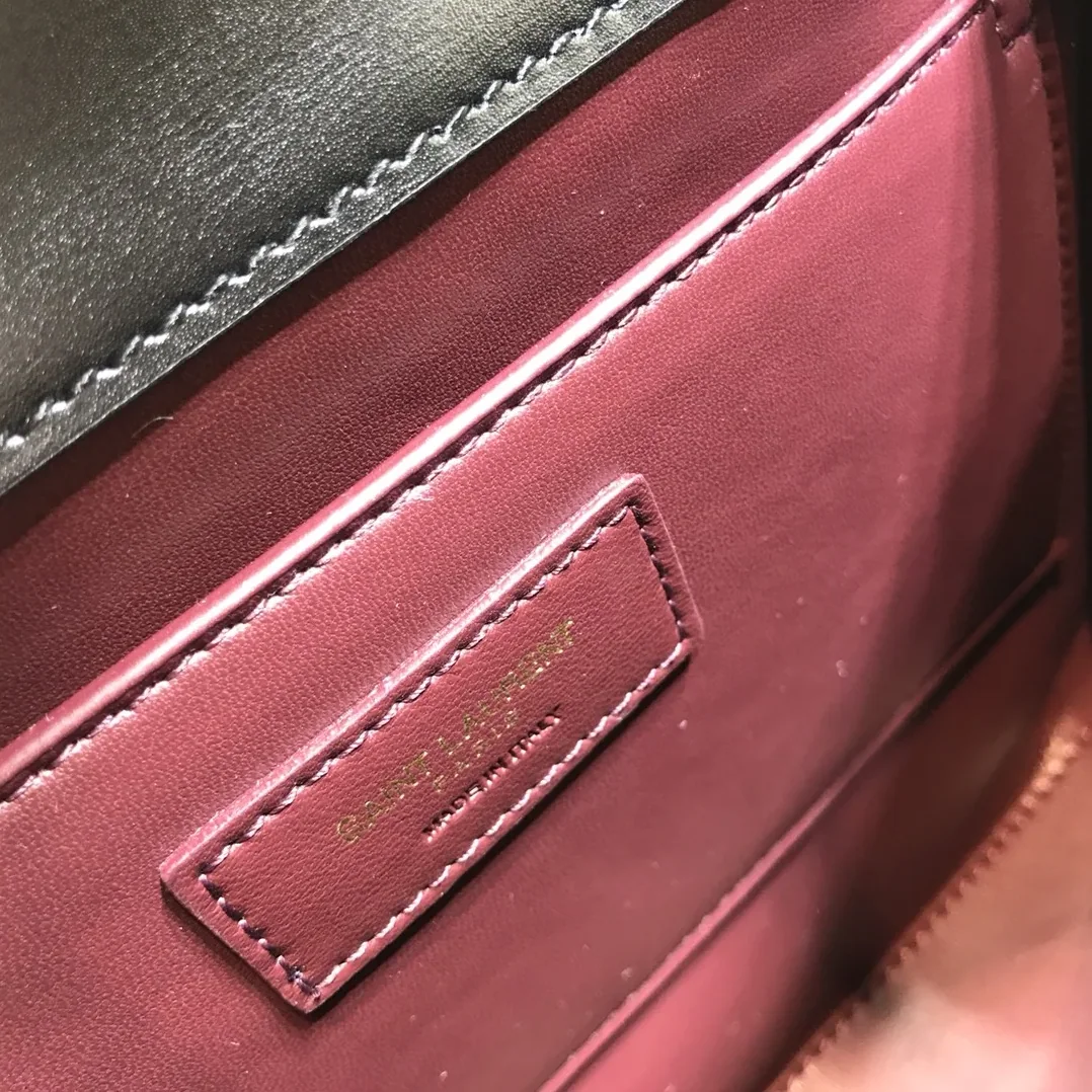 Saint Laurent Cassandra Medium Top Handle Bag In Grain Black in YSL