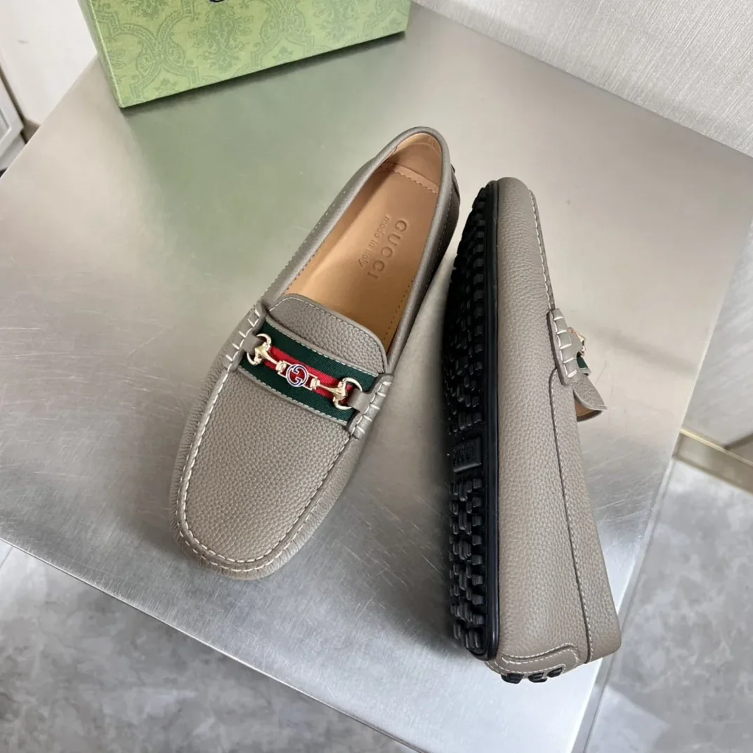 Gucci Loafers With Web Details Gray for Men Gucci Loafers With Web Details Gray for Men