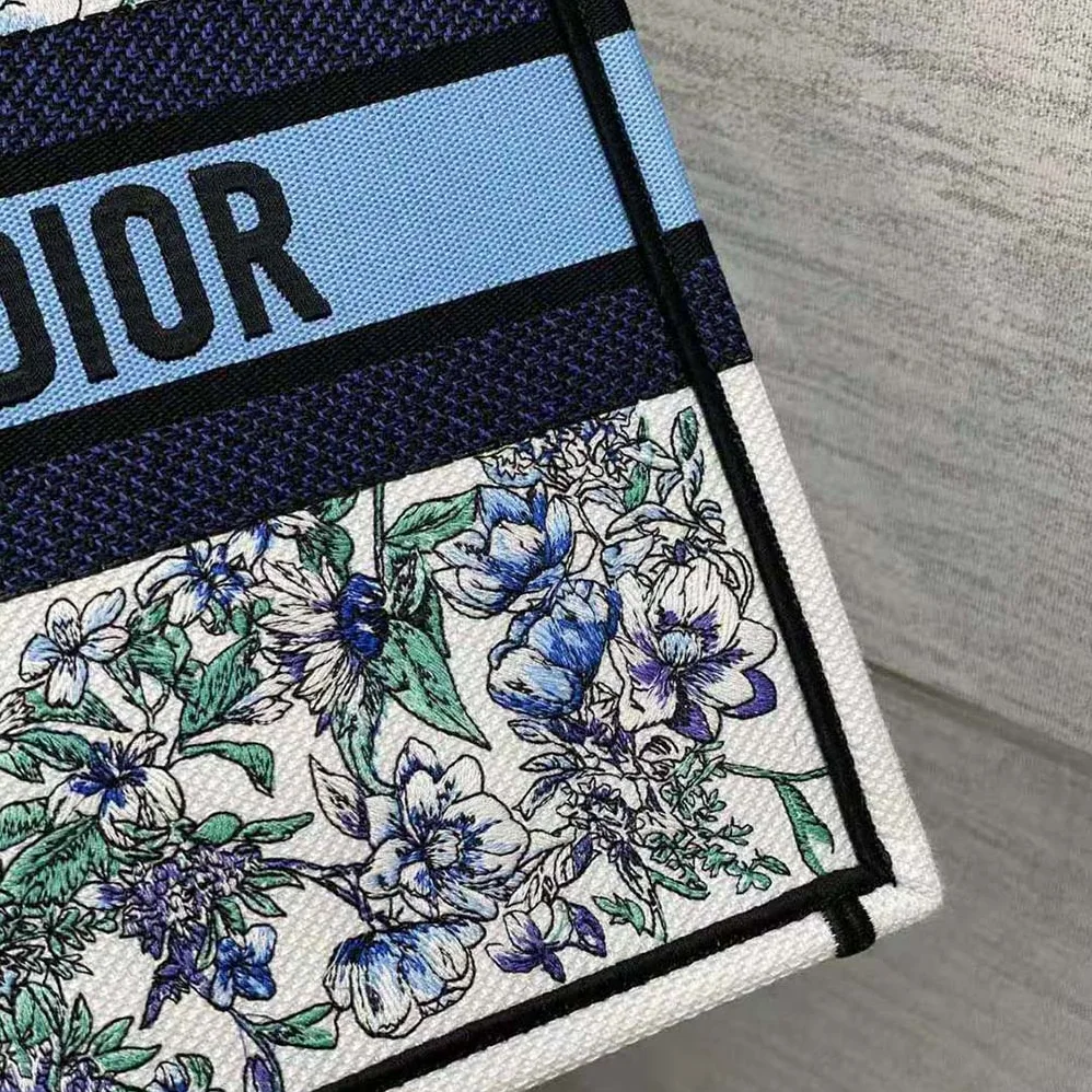 Dior Medium Dior Book Tote White Multicolor Flowers Constellation Embroidery for Women