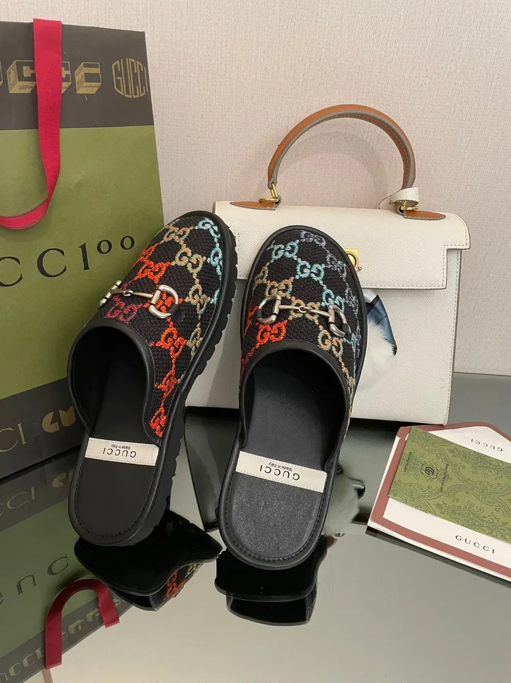 Gucci GG Slipper With Horsebit Black GG Shoes for Men