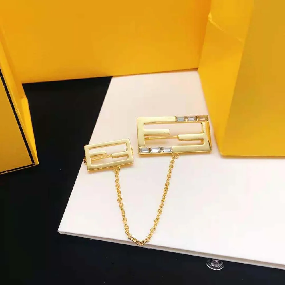 Fendi Baguette Brooch Gold Coloured for Women Fendi Baguette Brooch Gold Coloured for Women