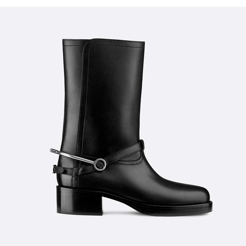 Dior Shoes Diorider Calfskin Leather Biker Boot 45 Heel Hight for Women in Black Dior Shoes Diorider Calfskin Leather Biker Boot 45 Heel Hight for Women in Black