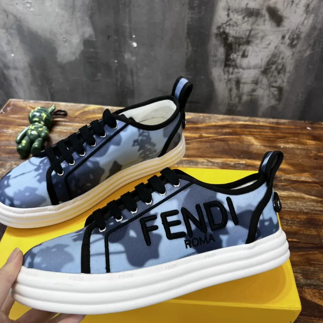 Fendi Domino Fabric Sneakers Blue Fendi Domino Fabric Sneakers Blue