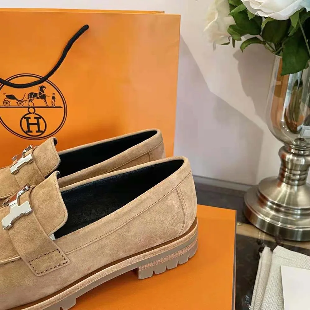 Hermes Faubourg Loafer in suede goatskin for Women in Beige Hermes Faubourg Loafer in suede goatskin for Women in Beige