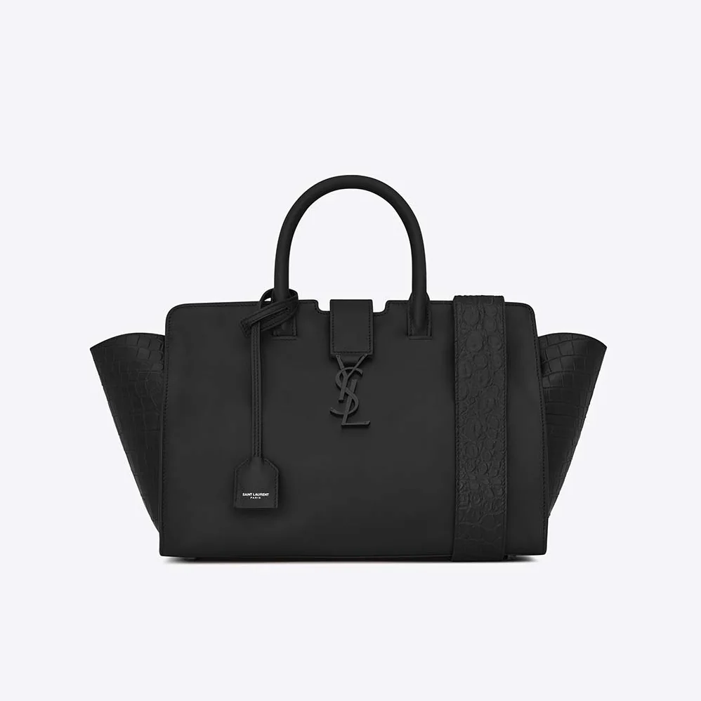 Saint Laurent YSL Downtown Small Cabas Smooth Crocodile Embossed for Women