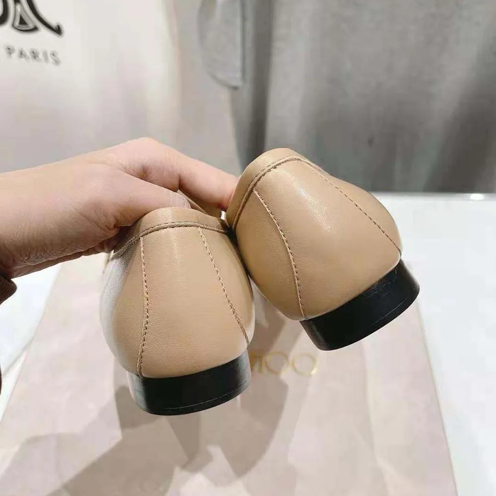 Jimmy Choo Diamond Tilda Loafer Biscuit Calf Leather Loafers with Diamond Chain for Women Jimmy Choo Diamond Tilda Loafer Biscuit Calf Leather Loafers with Diamond Chain for Women
