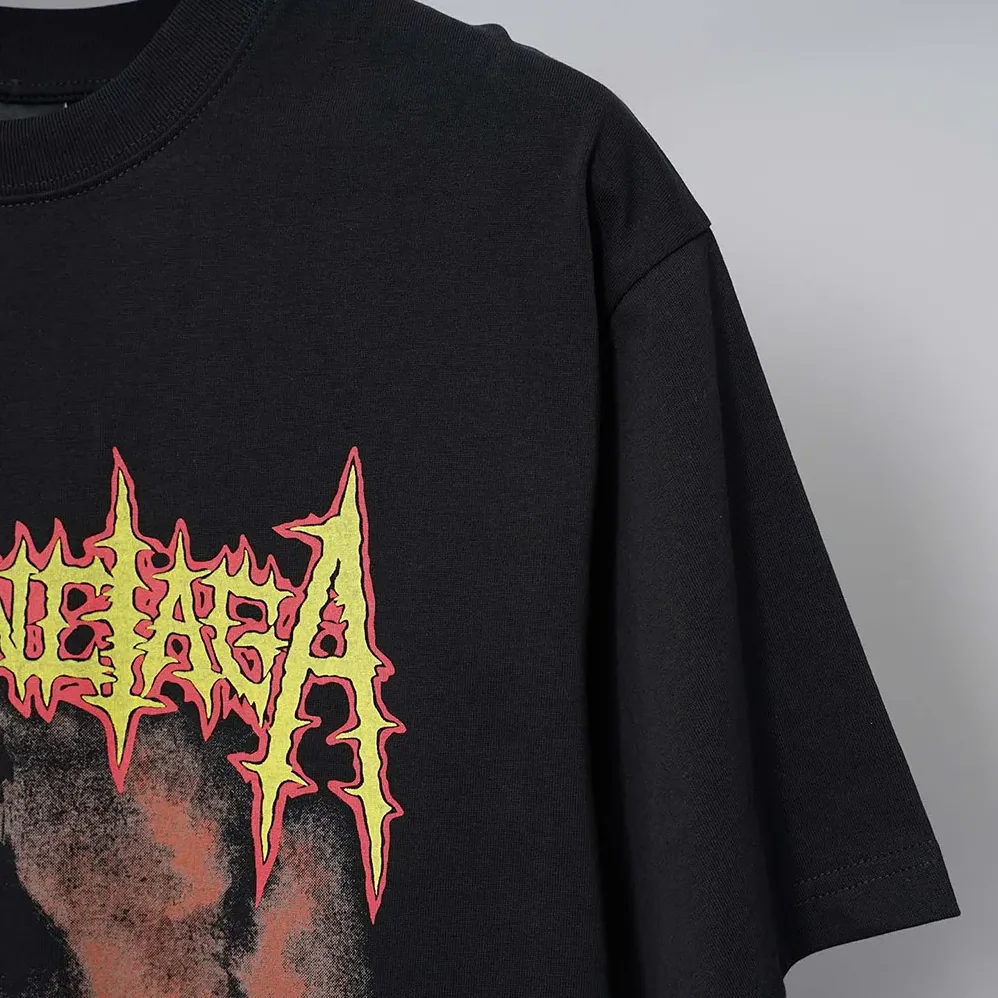 Balenciaga Sacré Coeur Oversized T-Shirt in Black Dry Jersey for Women Balenciaga Sacré Coeur Oversized T-Shirt in Black Dry Jersey for Women