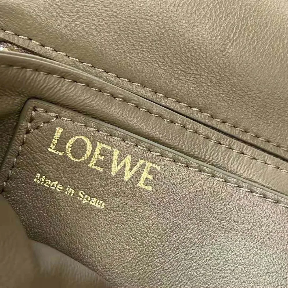 Loewe Puffer Goya Bag in Shiny Nappa Lambskin for Women in Clay Green Loewe Puffer Goya Bag in Shiny Nappa Lambskin for Women in Clay Green