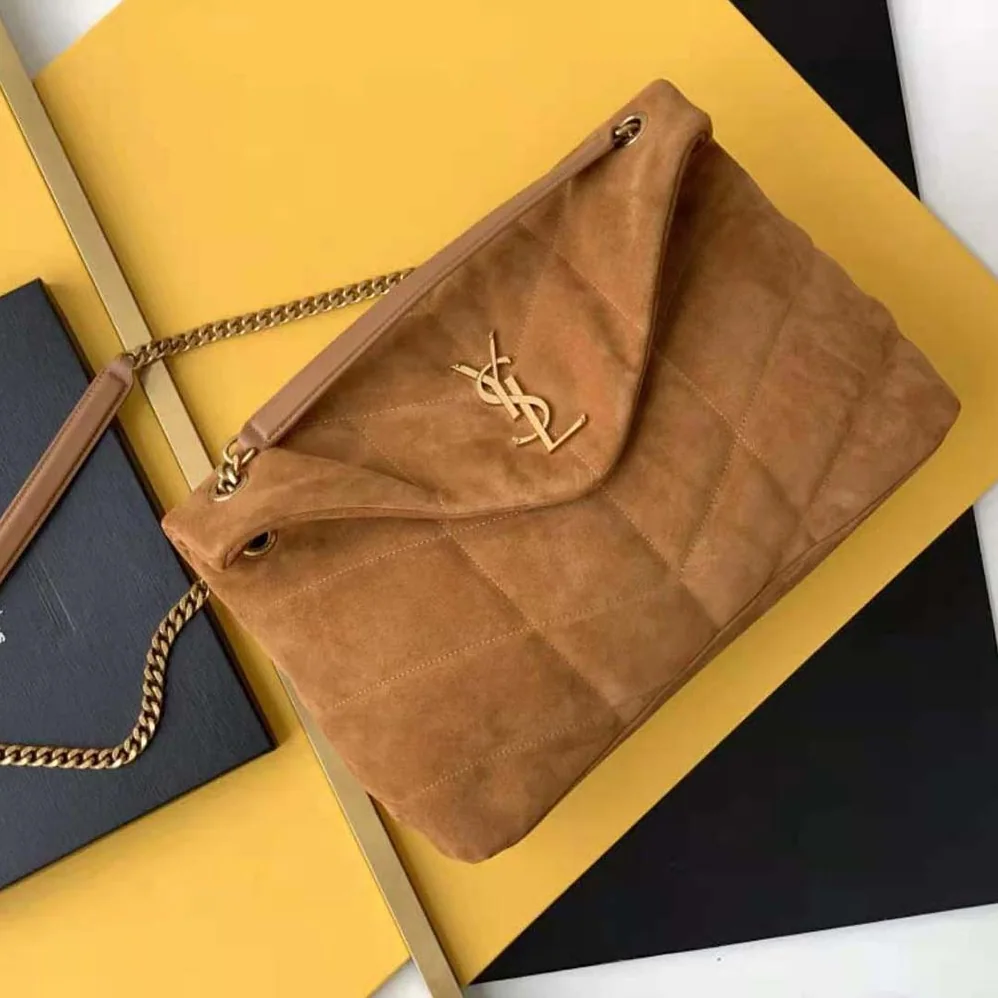 Saint Laurent YSL Puffer Small Bag in Quilted Suede for Women Saint Laurent YSL Puffer Small Bag in Quilted Suede for Women