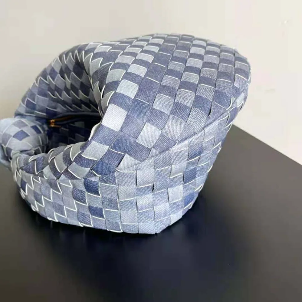 Bottega Veneta Mini Jodie Intrecciato Denim Effect Leather Top Handle Bag for Women