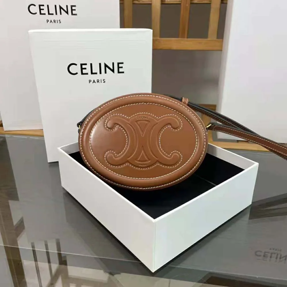 Celine Crossbody Oval Purse in Smooth Calfskin for Women in Brown