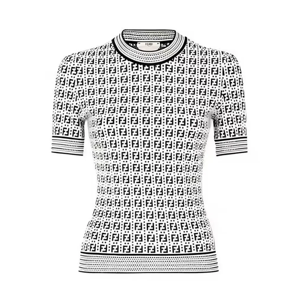 Fendi Sweater Black FF Cotton Jumper for Women