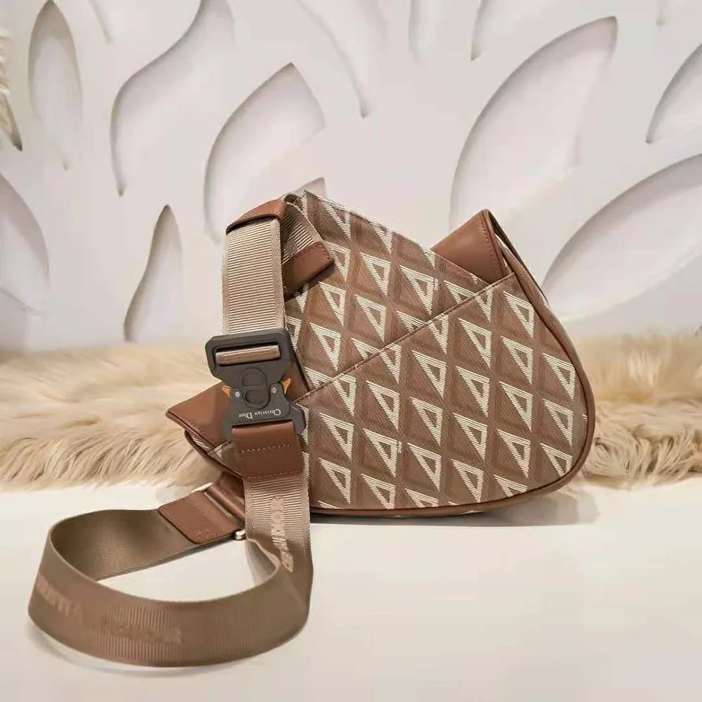 Dior Saddle Bag Coffee CD Diamond Canvas and Smooth Calfskin for Men Dior Saddle Bag Coffee CD Diamond Canvas and Smooth Calfskin for Men