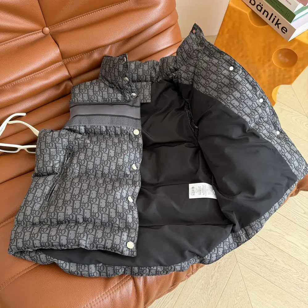 Dior Oblique Down Vest Black Cotton for Women in Blend Jacquard Dior Oblique Down Vest Black Cotton for Women in Blend Jacquard