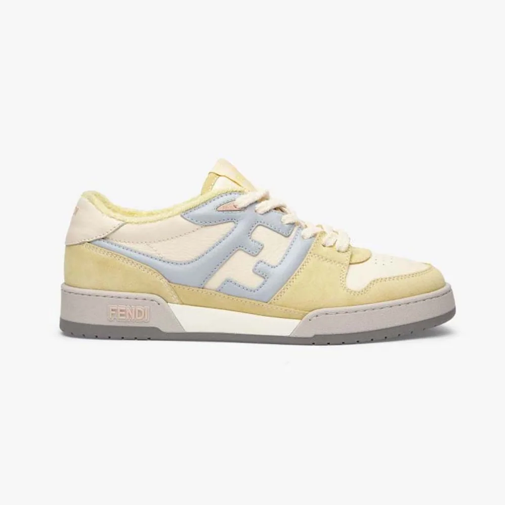 Fendi Match Yellow Suede Low for Men in Tops