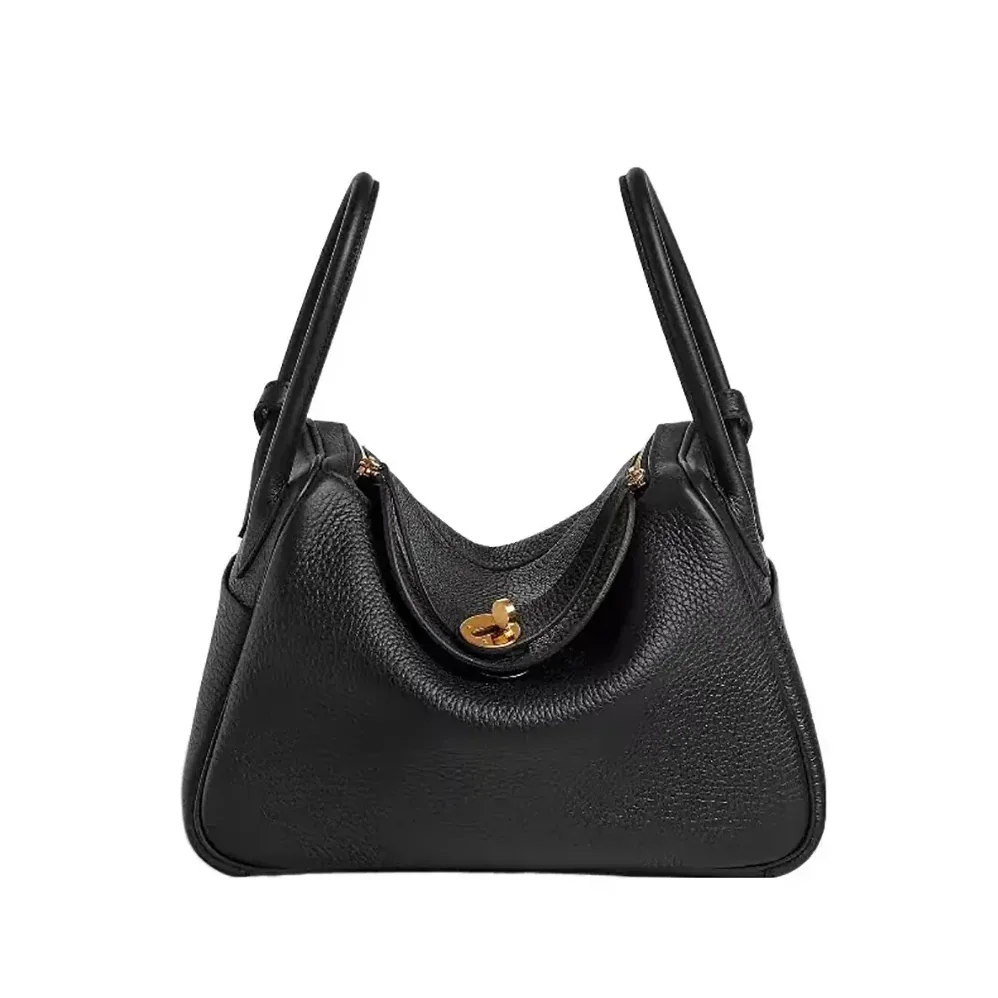 Hermes Lindy 26 in Clemence Leather for Women in Black/Gold