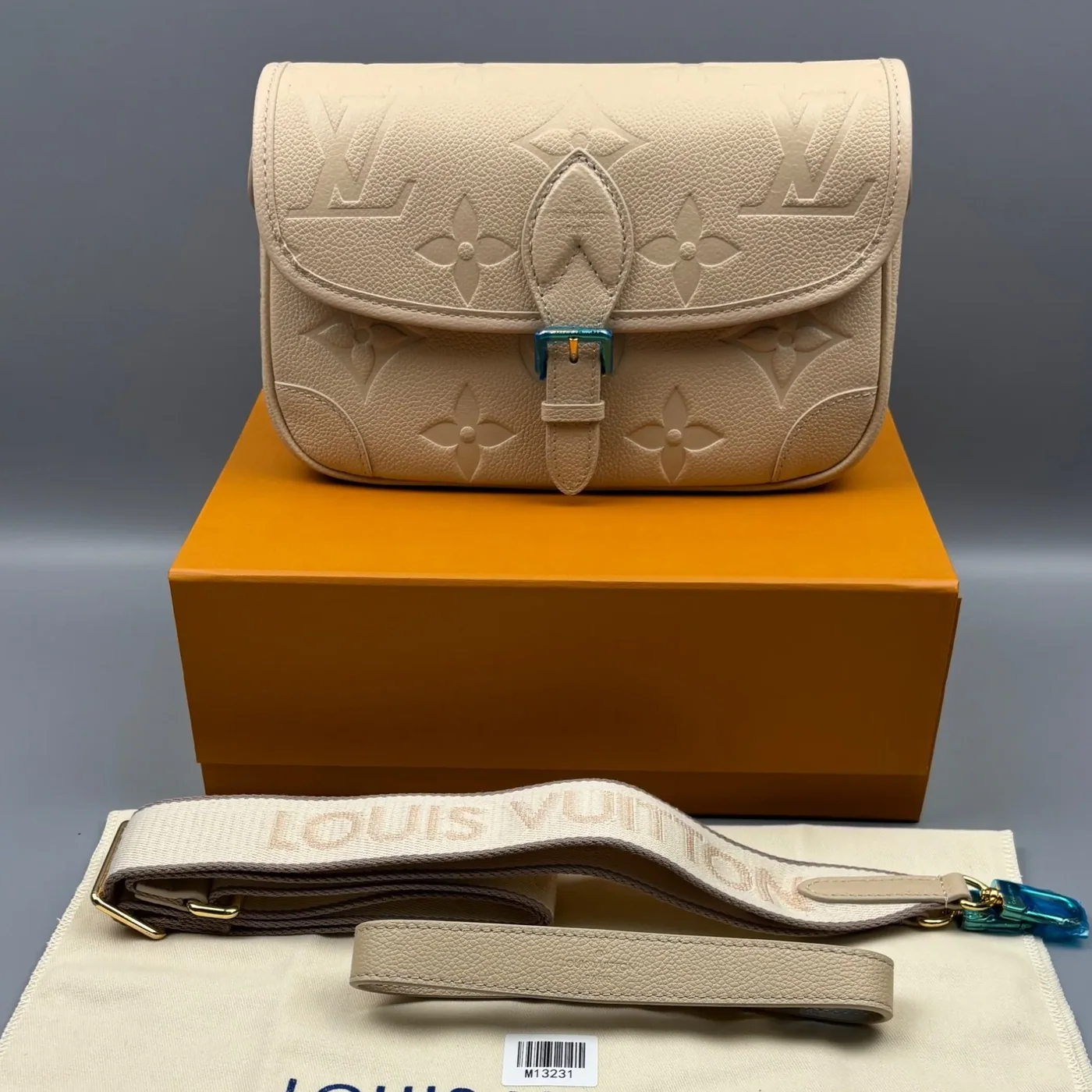 Louis Vuitton Diane Shoulder Bag in Blue Jean Gold Hardware